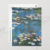 Wasserlilien von Claude Monet, Vintager Impression Postkarte (Vorne/Hinten)