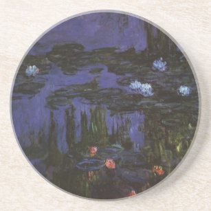 Wasserlilien von Claude Monet, Vintager Impression Sandstein Untersetzer