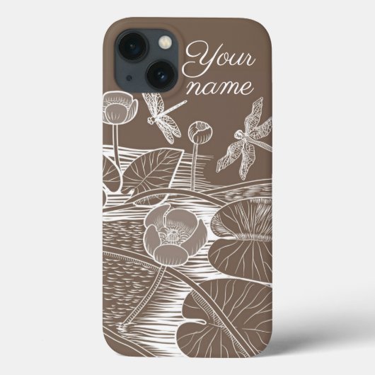 Wasserlilienbraun Case-Mate iPhone Hülle (Rückseite)