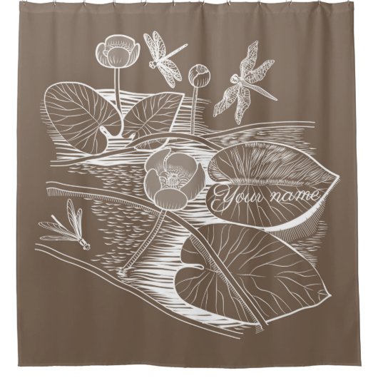 Wasserlilienbraun Duschvorhang (Vorderseite)