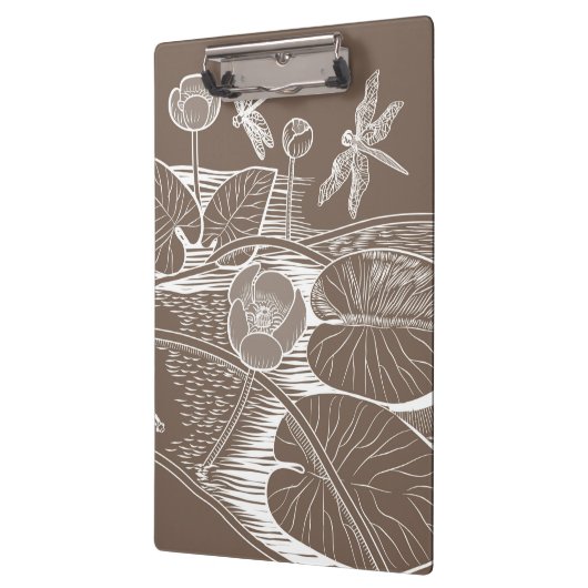 Wasserlilienbraun Klemmbrett (Links)