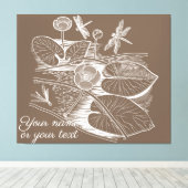 Wasserlilienbraun Leinwanddruck (Insitu (Holzboden))