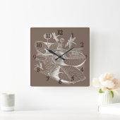 Wasserlilienbraun Quadratische Wanduhr (Zuhause)