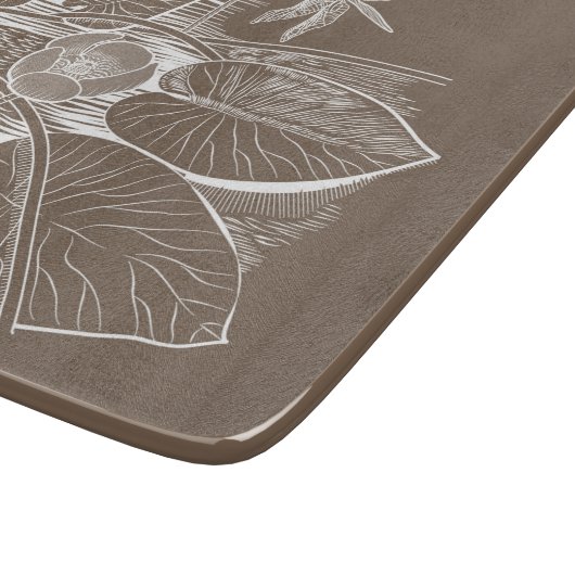 Wasserlilienbraun Schneidebrett (Ecke)