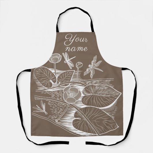 Wasserlilienbraun Schürze (Vorderseite)