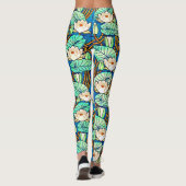 Wasserliliendruck Leggings (Rückseite)