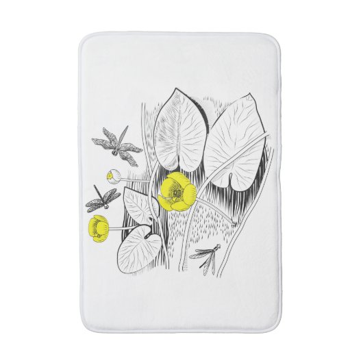 Wasserliliengravur Badematte (Vorderseite Vertikal)