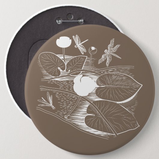 Wasserliliengravur Button (Vorne & Hinten)