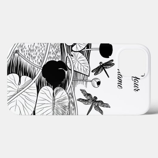Wasserliliengravur Case-Mate iPhone Hülle (Rückseite (Horizontal))