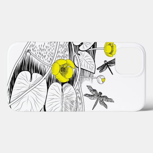 Wasserliliengravur Case-Mate iPhone Hülle (Rückseite (Horizontal))