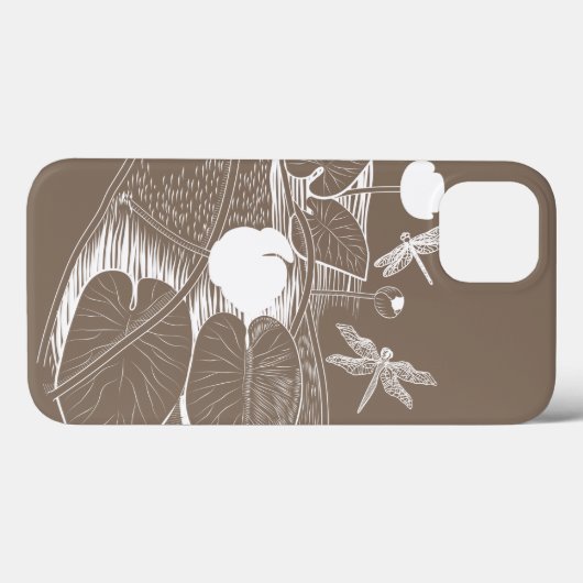 Wasserliliengravur Case-Mate iPhone Hülle (Rückseite (Horizontal))