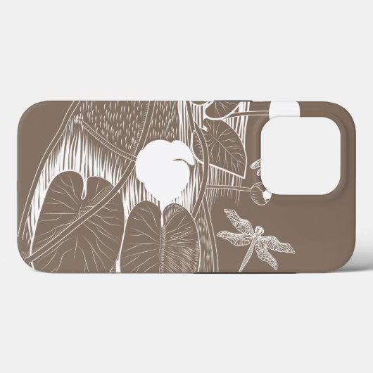 Wasserliliengravur Case-Mate iPhone Hülle (Rückseite (Horizontal))