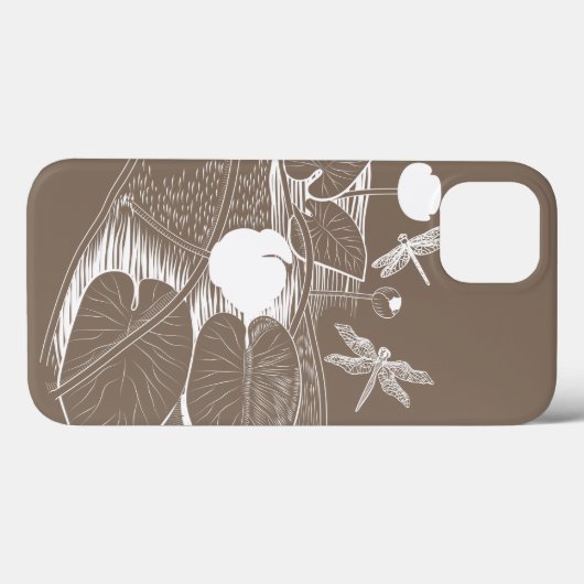 Wasserliliengravur Case-Mate iPhone Hülle (Rückseite (Horizontal))