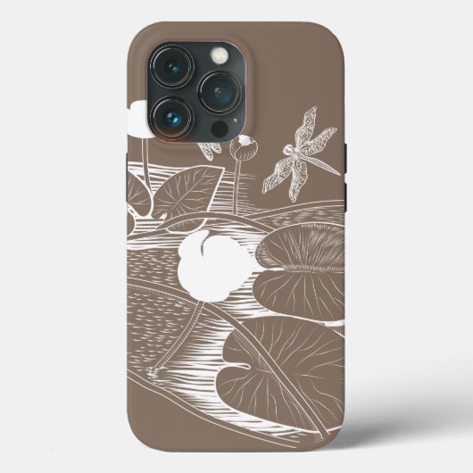 Wasserliliengravur Case-Mate iPhone Hülle (Rückseite)