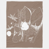 Wasserliliengravur Fleecedecke (Vorderseite)