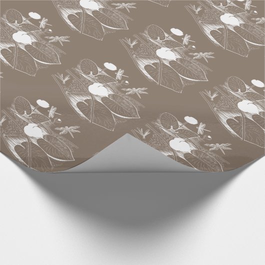 Wasserliliengravur Geschenkpapier (Ecke)
