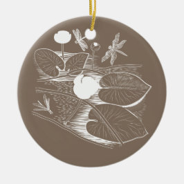 Wasserliliengravur Keramik Ornament