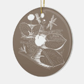 Wasserliliengravur Keramik Ornament (Links)