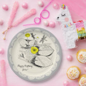 Wasserliliengravur Pappteller (Party)