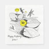 Wasserliliengravur Serviette (Vorderseite)