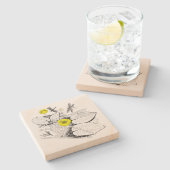 Wasserliliengravur Steinuntersetzer (Seitenansicht)