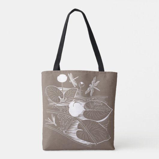 Wasserliliengravur Tasche (Rückseite)