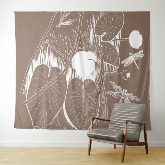 Wasserliliengravur Wandteppich (Beispiel (Horizontal))