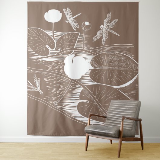 Wasserliliengravur Wandteppich (Beispiel)