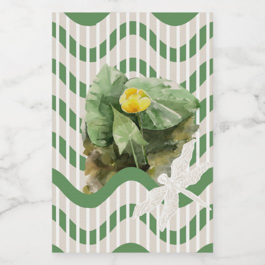 Wasserlilienmuster Lebensmitteletikett (Einzelnes Label)