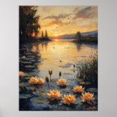 Wasserliliensee bei Sonnenuntergang im beeindrucke Poster (Vorne)