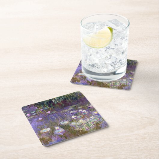 Wasserliliensee, Monet Rechteckiger Pappuntersetzer (Vor Ort)