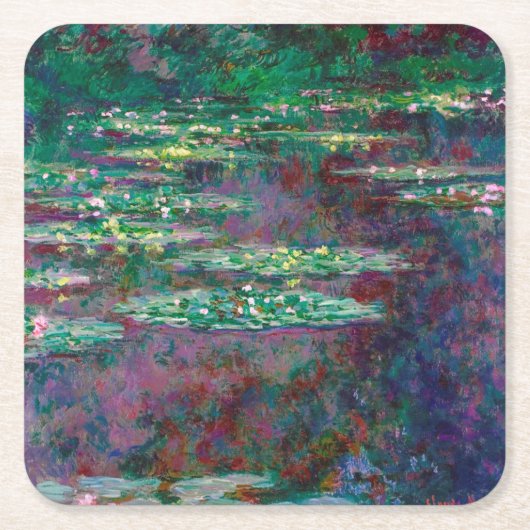 Wasserliliensee, Monet Rechteckiger Pappuntersetzer (Vorderseite)