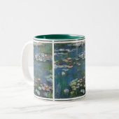 Wasserliliken von Claude Monet, impressionistische Zweifarbige Tasse (Vorderseite Links)