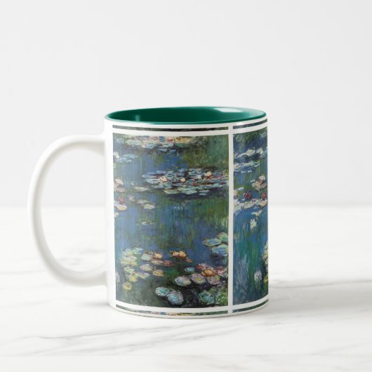 Wasserliliken von Claude Monet, impressionistische Zweifarbige Tasse (Links)
