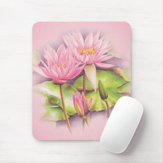 Wasserlililie Rosa Mäuseklee Mousepad (Mit Mouse)