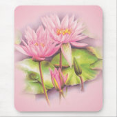 Wasserlililie Rosa Mäuseklee Mousepad (Vorne)