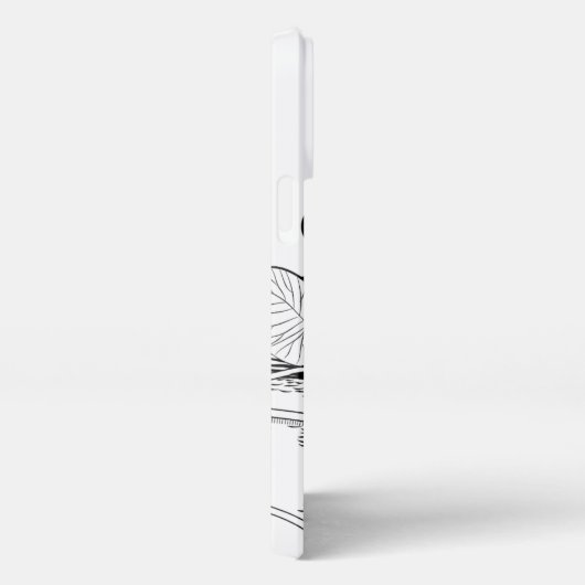 Wasserlililienschwarze Grafik iPhone Hülle (Rechte Seite)