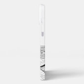 Wasserlililienschwarze Grafik iPhone Hülle (Linke Seite)