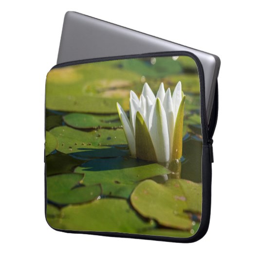 Wasserlily Blossom Laptopschutzhülle (Vorderseite Links)