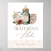 Wasserloch Babyflasche Wild Western Kinderdusche Poster (Vorne)