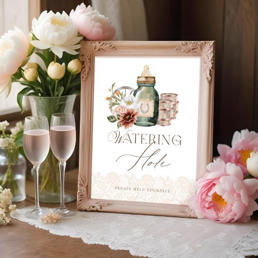 Wasserloch Babyflasche Wild Western Kinderdusche Poster