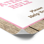 Wasserloch Cowgirl Drink Party Zeichen Poster (Ecke)