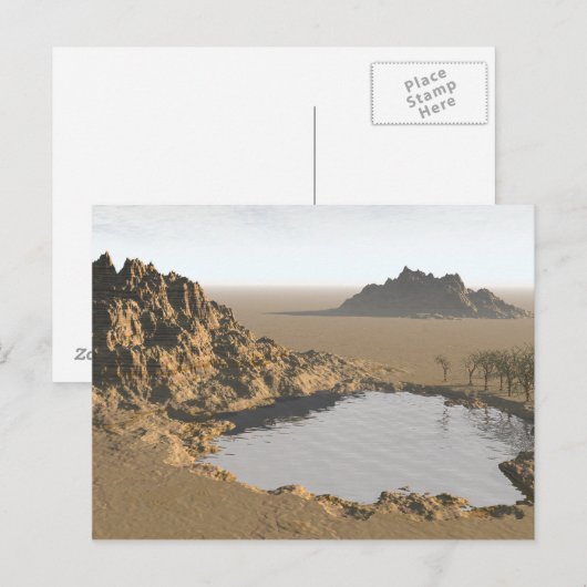 Wasserloch Postkarte (Vorne/Hinten)