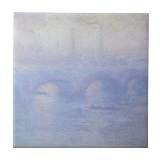 Wasserloo-Brücke, Nebeleffekt von Claude Monet Fliese (Vorderseite)
