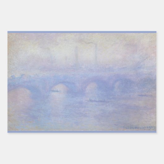 Wasserloo-Brücke, Nebeleffekt von Claude Monet Geschenkpapier Set (Vorderseite 3)
