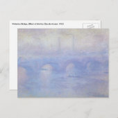 Wasserloo-Brücke, Nebeleffekt von Claude Monet Postkarte (Vorne/Hinten)