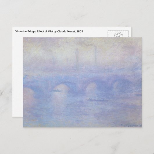 Wasserloo-Brücke, Nebeleffekt von Claude Monet Postkarte (Vorne/Hinten)
