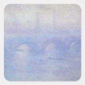 Wasserloo-Brücke, Nebeleffekt von Claude Monet Quadratischer Aufkleber (Vorderseite)