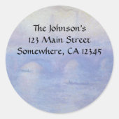 Wasserloo-Brücke, Nebeleffekt von Claude Monet Runder Aufkleber (Vorderseite)