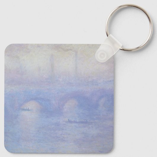 Wasserloo-Brücke, Nebeleffekt von Claude Monet Schlüsselanhänger (Rückseite)